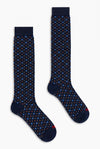Calza uomo lunga disegno cravatta+fiori cashmere