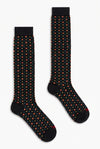 Calza uomo lunga disegno cravatta+fiori cashmere