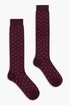 Calza uomo lunga disegno cravatta+fiori cashmere
