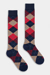 Calza uomo lunga Argyle rombi