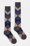 Calza uomo lunga Argyle rombi