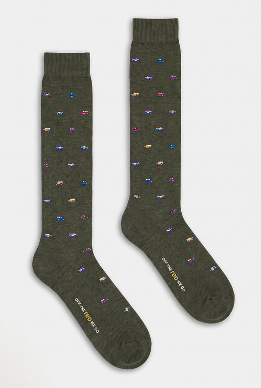 Men's long socks with off-road print