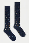 Calza uomo lunga stampa Winter wolf