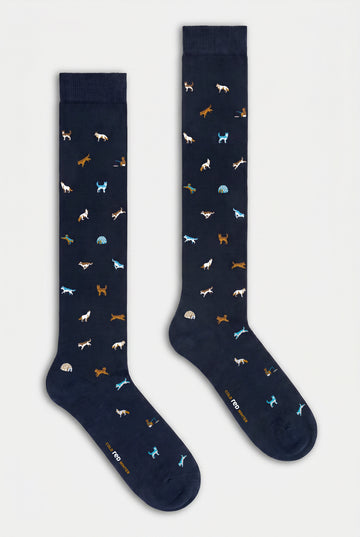 Calza uomo lunga stampa Winter wolf