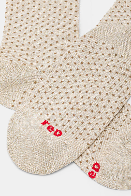 Calzino donna Micro pois con lurex Red