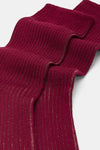 Calzino donna Costa 2/2 caldo cotone e lurex Red