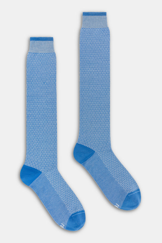 Calza uomo lunga Jacquard micro rombi