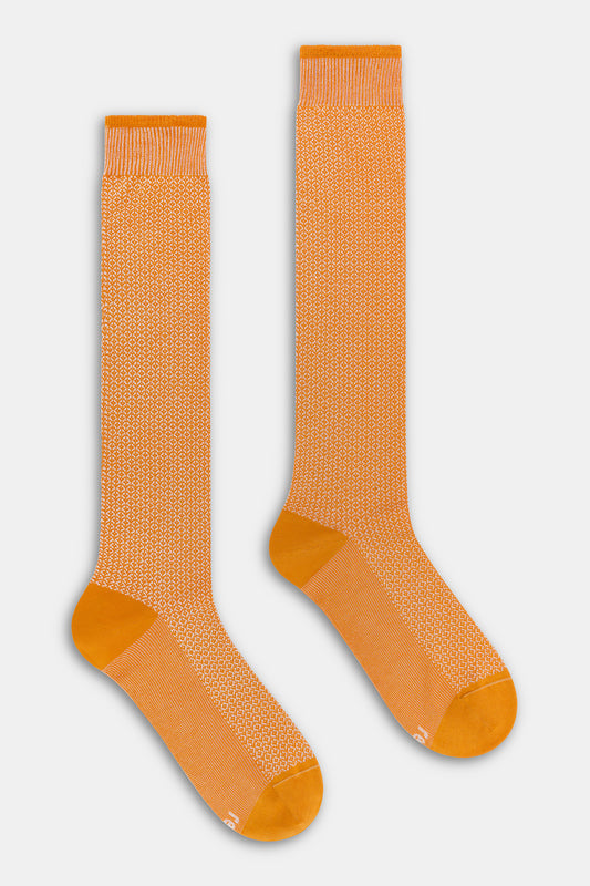 Men's long Jacquard micro-diamond socks