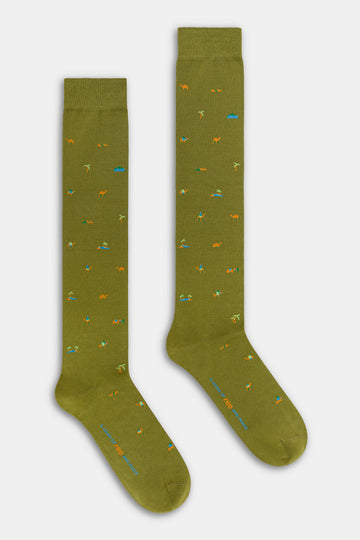 Calza uomo lunga stampa Oasi