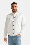 Men's sweatshirt College with buttons solid color Red