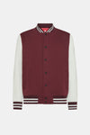 Men's sweatshirt College with buttons and contrasting sleeves Red