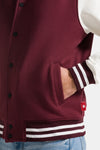 Men's sweatshirt College with buttons and contrasting sleeves Red