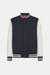 Men's sweatshirt College with buttons and contrasting sleeves Red