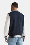 Men's sweatshirt College with buttons and contrasting sleeves Red