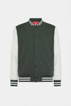 Men's sweatshirt College with buttons and contrasting sleeves Red