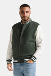 Men's sweatshirt College with buttons and contrasting sleeves Red