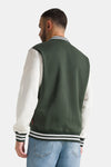 Men's sweatshirt College with buttons and contrasting sleeves Red