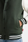 Men's sweatshirt College with buttons and contrasting sleeves Red