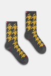 Calza uomo crew Sporty houndstooth Red