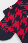 Calza uomo crew Sporty houndstooth Red