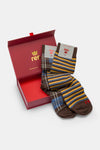 Calza lunga uomo bipack tartan e riga multicolor