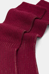 Calzino donna Costa 2/2 caldo cotone e lurex Red