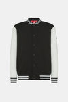 Men's sweatshirt College with buttons and contrasting sleeves Red