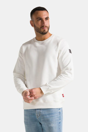 Men's sweatshirt brushed crewneck solid color Red